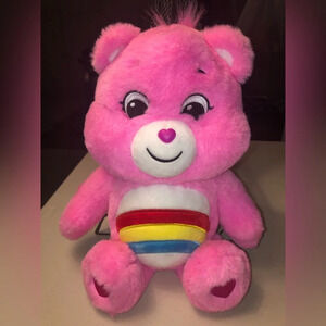 Care Bears Unlock the Magic Cheer Bear Plush Rainbow Pink